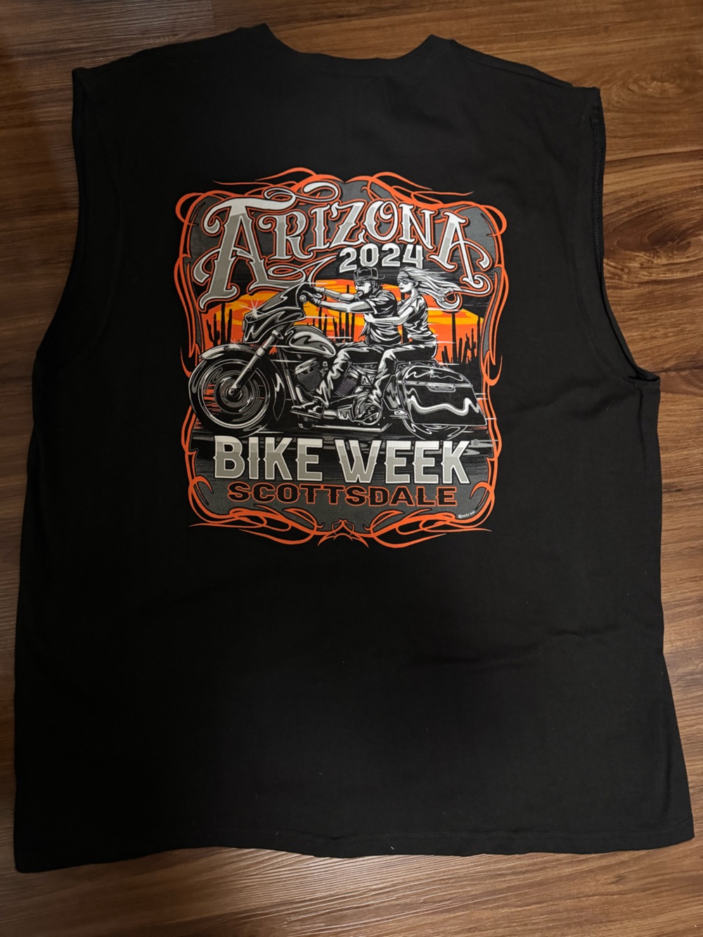 NWT Men's Black Bike Week Scottsdale Graphic T-Shirt sleeveless muscle tee 💪